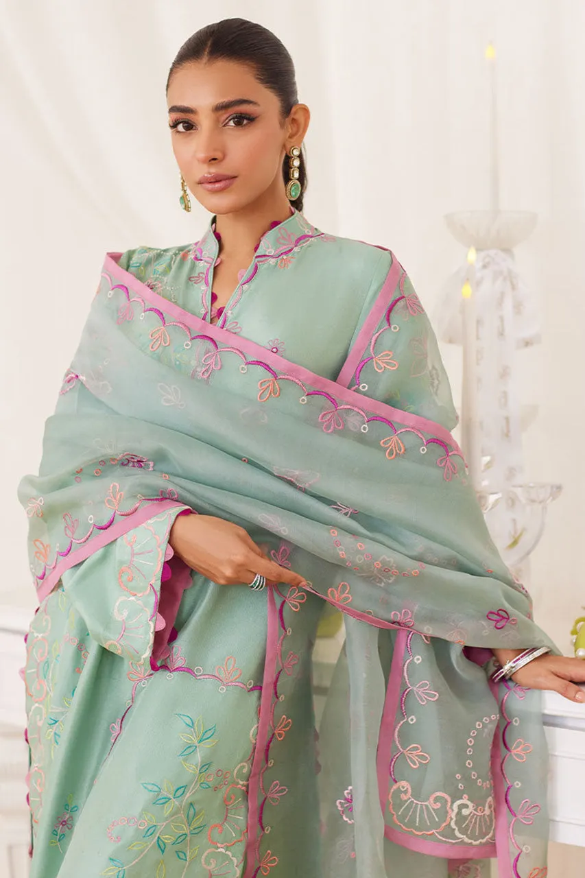 Lea Fall'24 - Petra Fern Green Embroidered Shirt And Dupatta