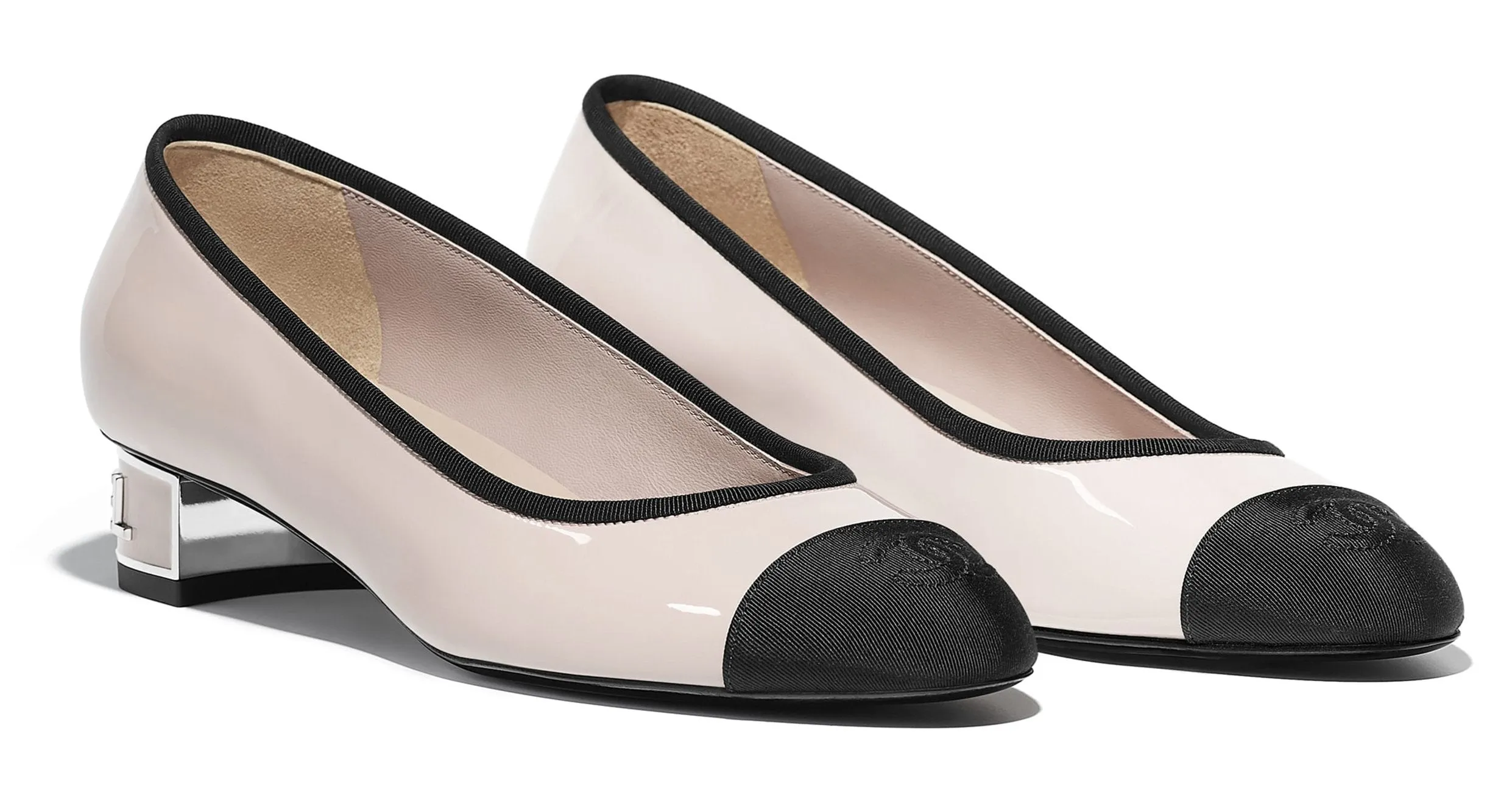 Logo-Heel Grosgrain Ballerinas