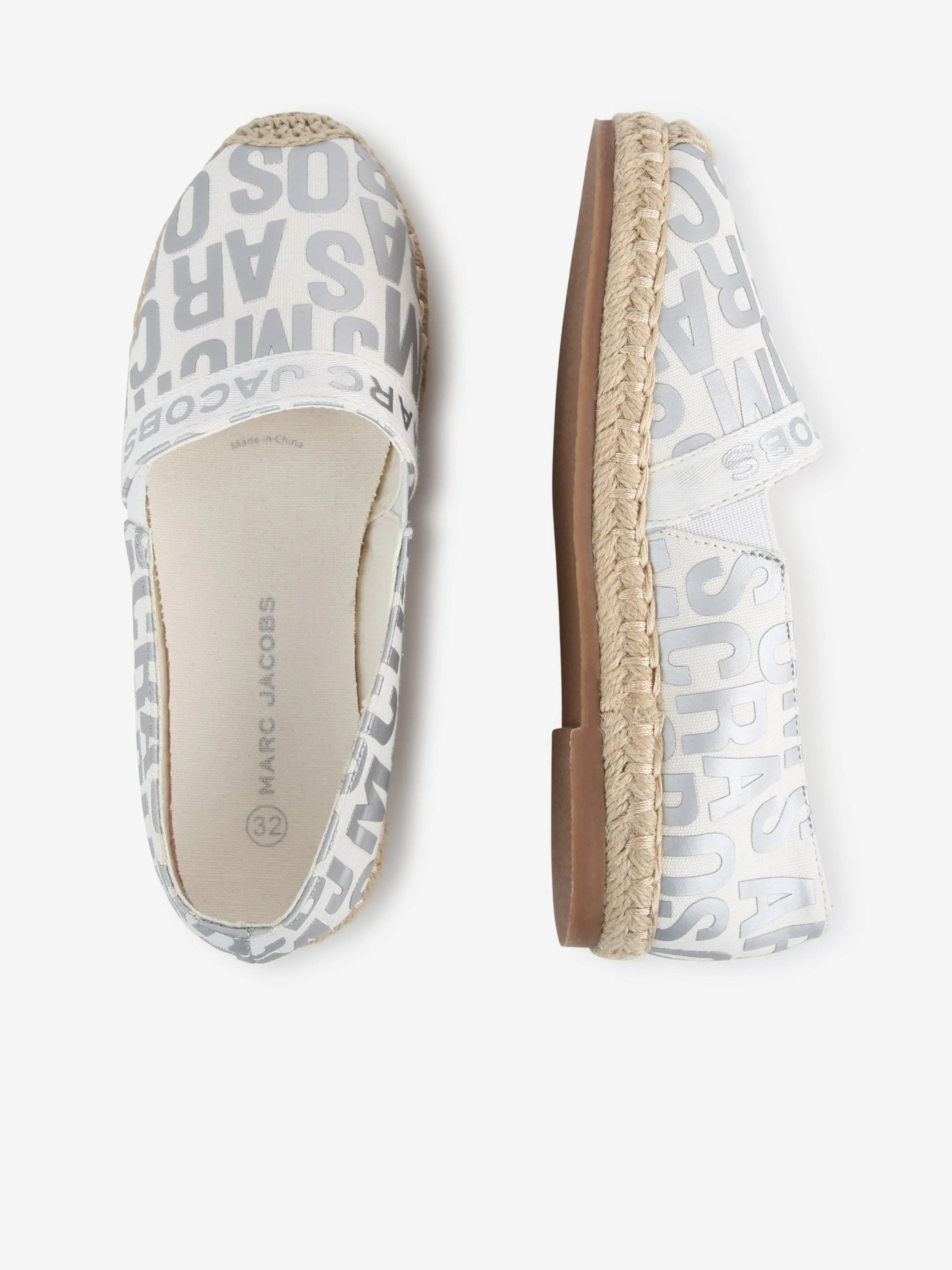 MARC JACOBS Girls Logo Espadrilles in Ivory