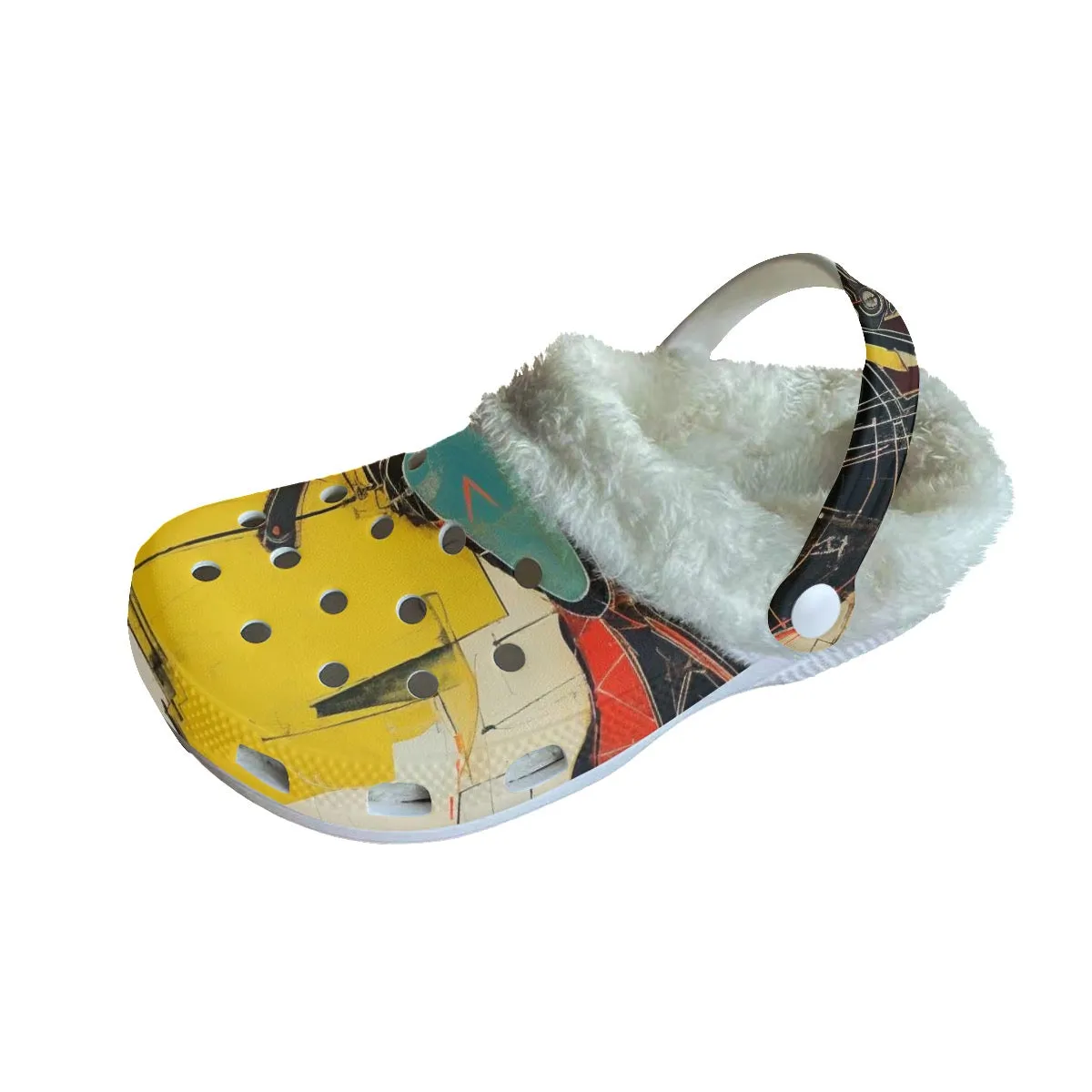 Mc#13 Men's Classic Clogs with Fleece, motorcycle print