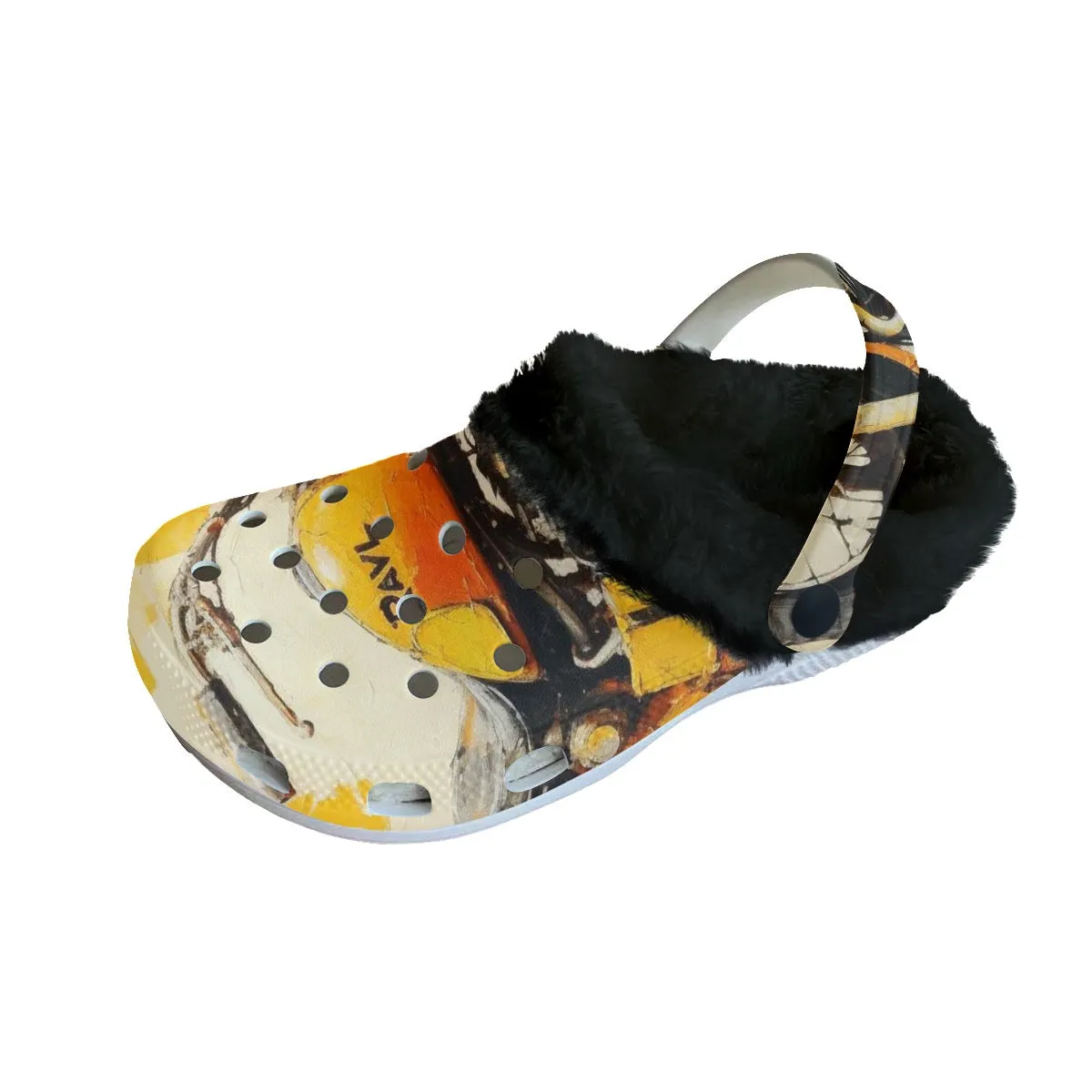 Mc#30 Men's Classic Clogs with Fleece, motorcycle print