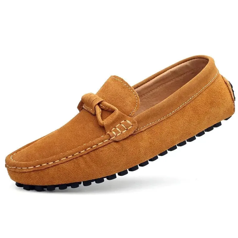 Men Cow Suede Loafers Spring Autumn Genuine Leather Driving Moccasins Slip on Men Casual Shoes Big Size 38~46