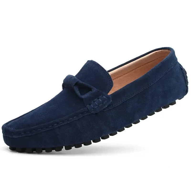 Men Cow Suede Loafers Spring Autumn Genuine Leather Driving Moccasins Slip on Men Casual Shoes Big Size 38~46