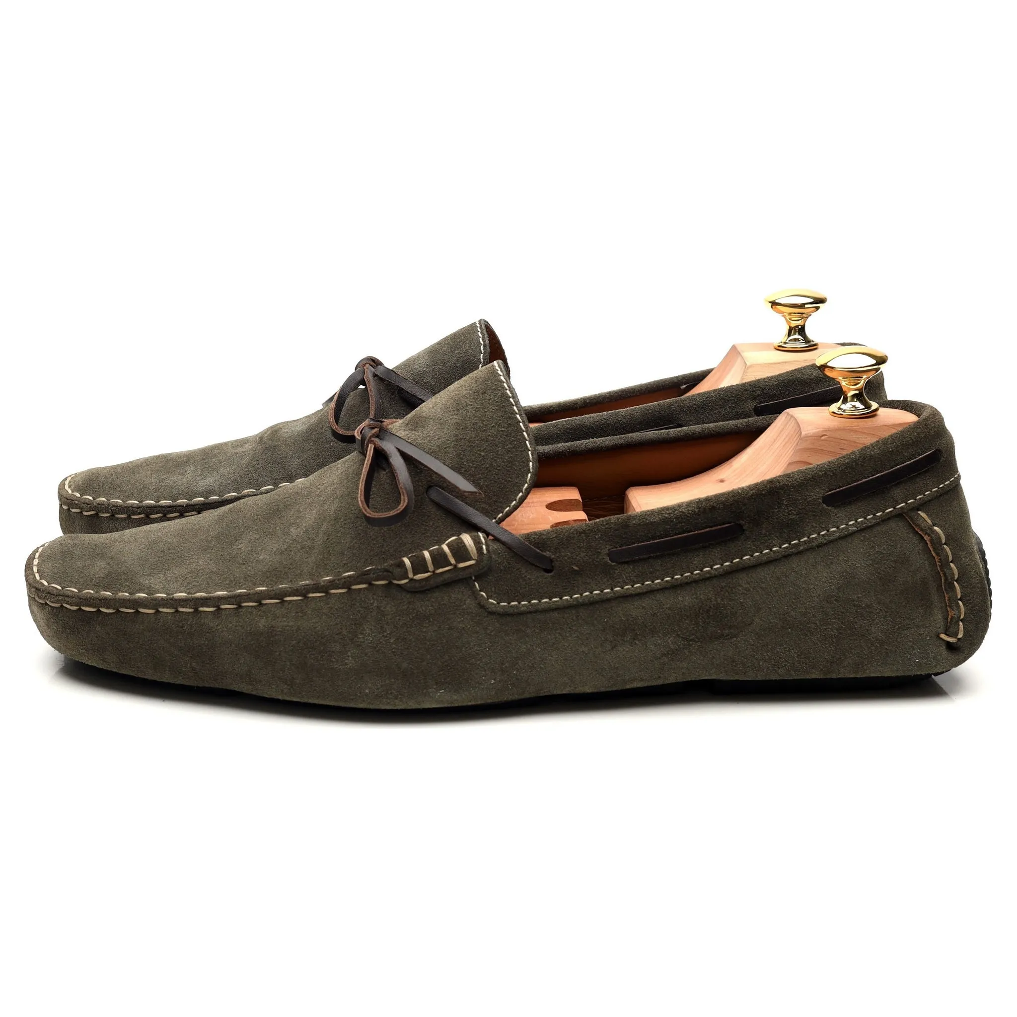 'Napoli' Green Suede Driving Loafers UK 11