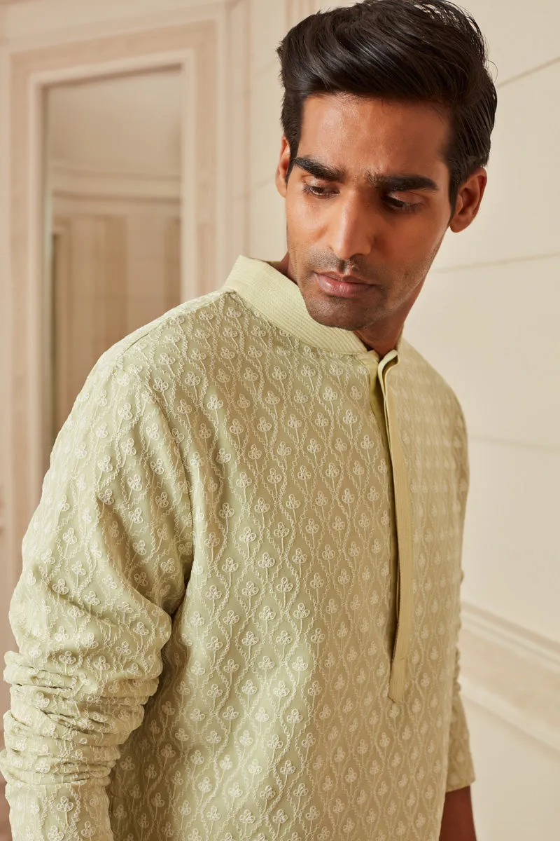 Pale Green Schiffili Kurta Set