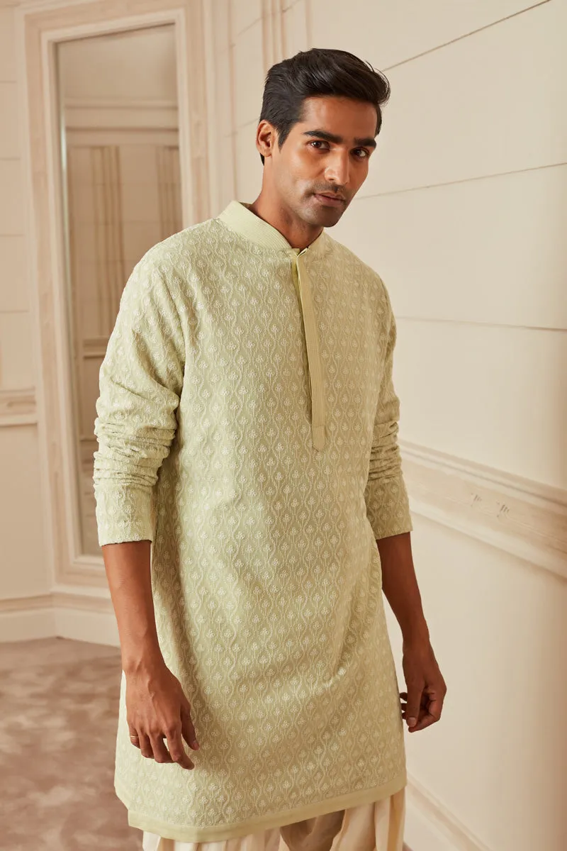 Pale Green Schiffili Kurta Set