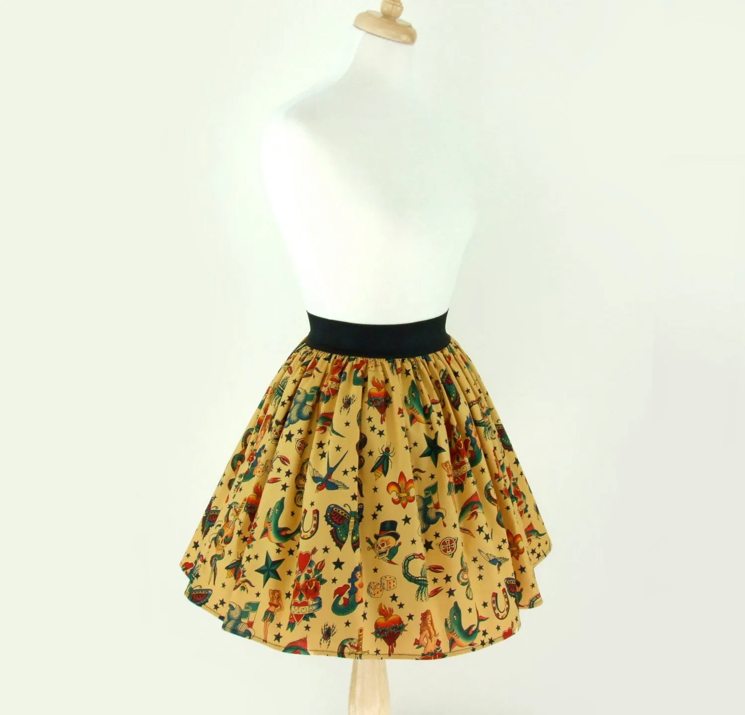 Pleated Tattoo Skirt #S-AP732