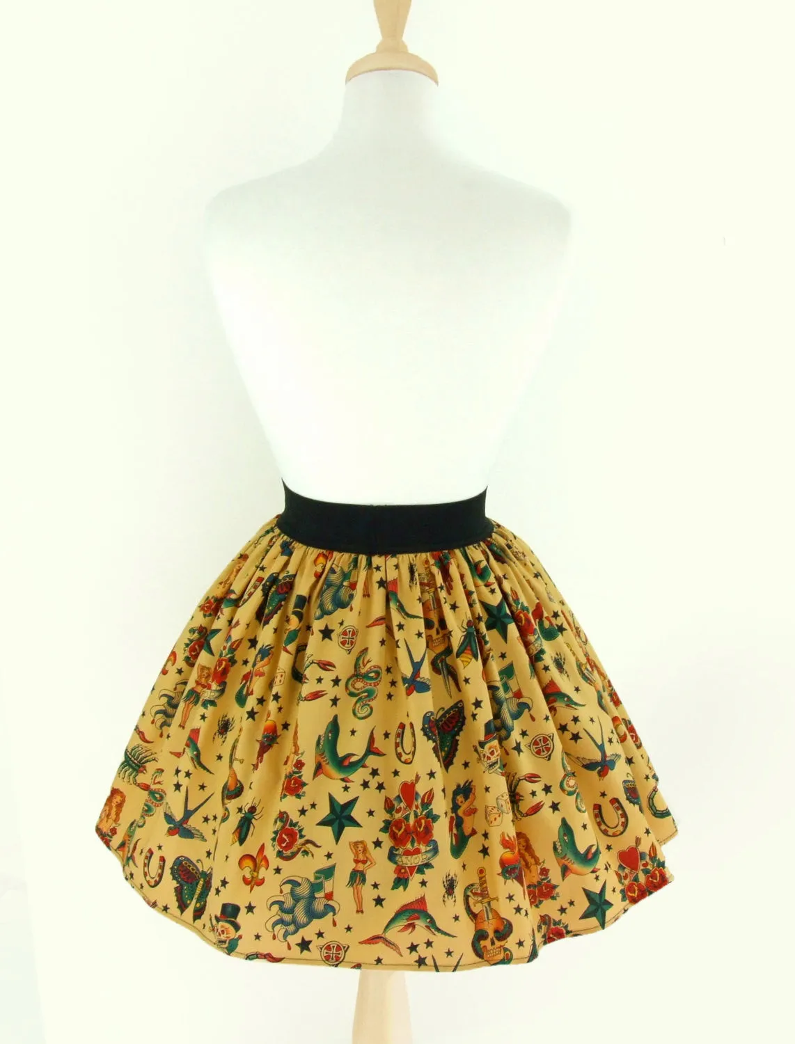 Pleated Tattoo Skirt #S-AP732