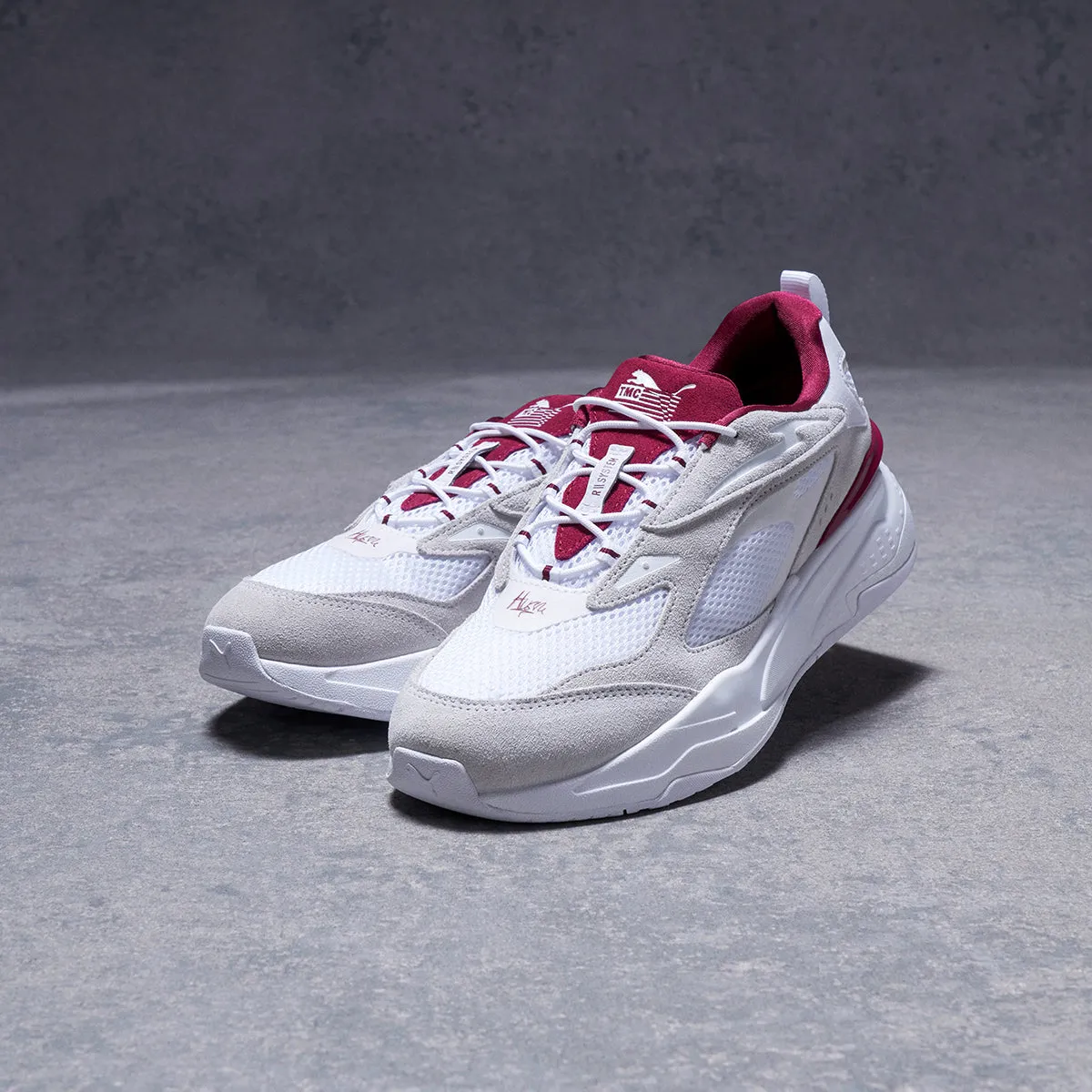 PUMA x TMC RS-FAST (Status Symbol) Sneakers - White/Burgundy