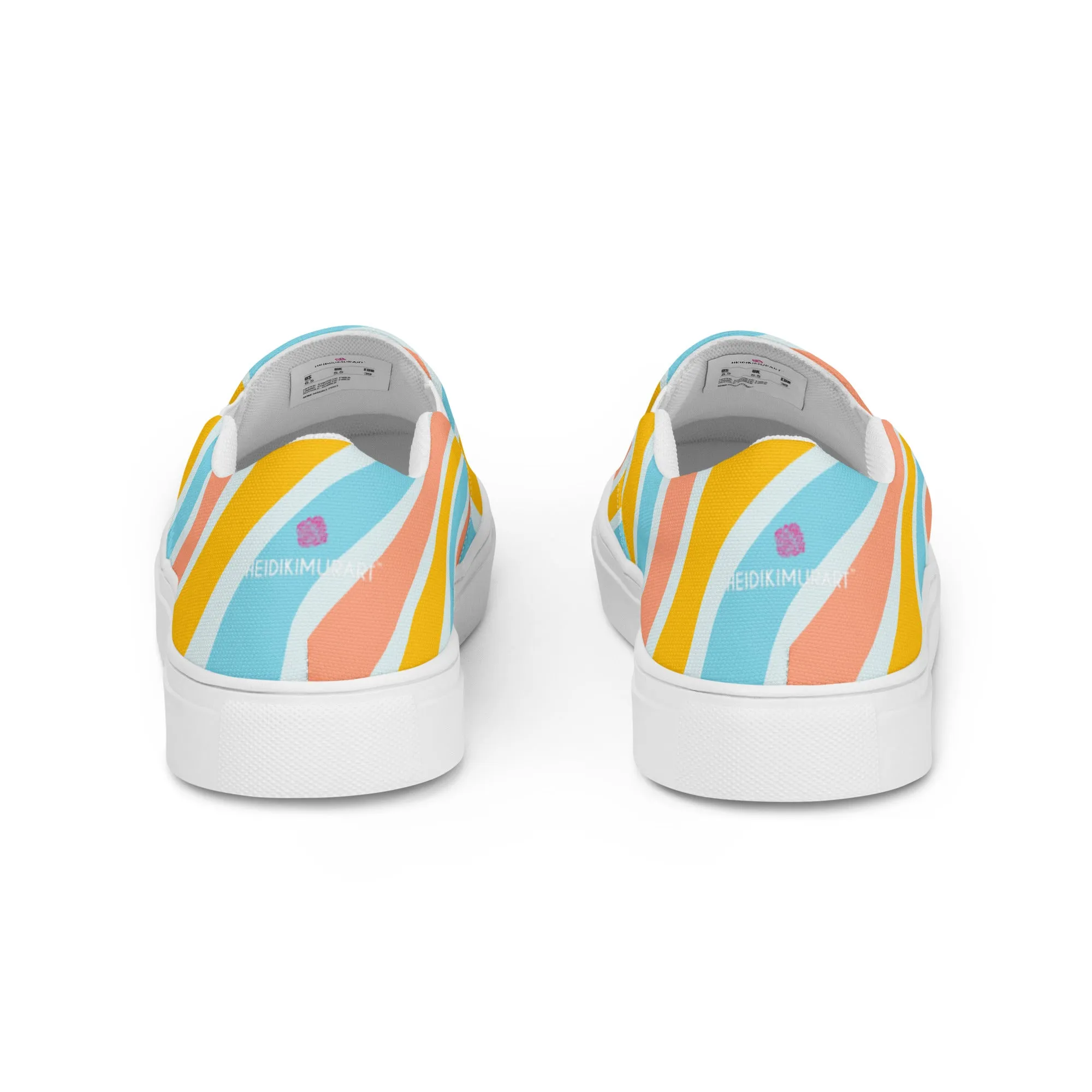 Rainbow Swirl Women's Sneakers, Gay Pride Rainbow Striped Print Women’s Slip-On Canvas Shoes (US Size: 5-12)