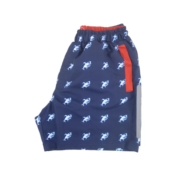 Robot Shark Swim Trunks | Navy