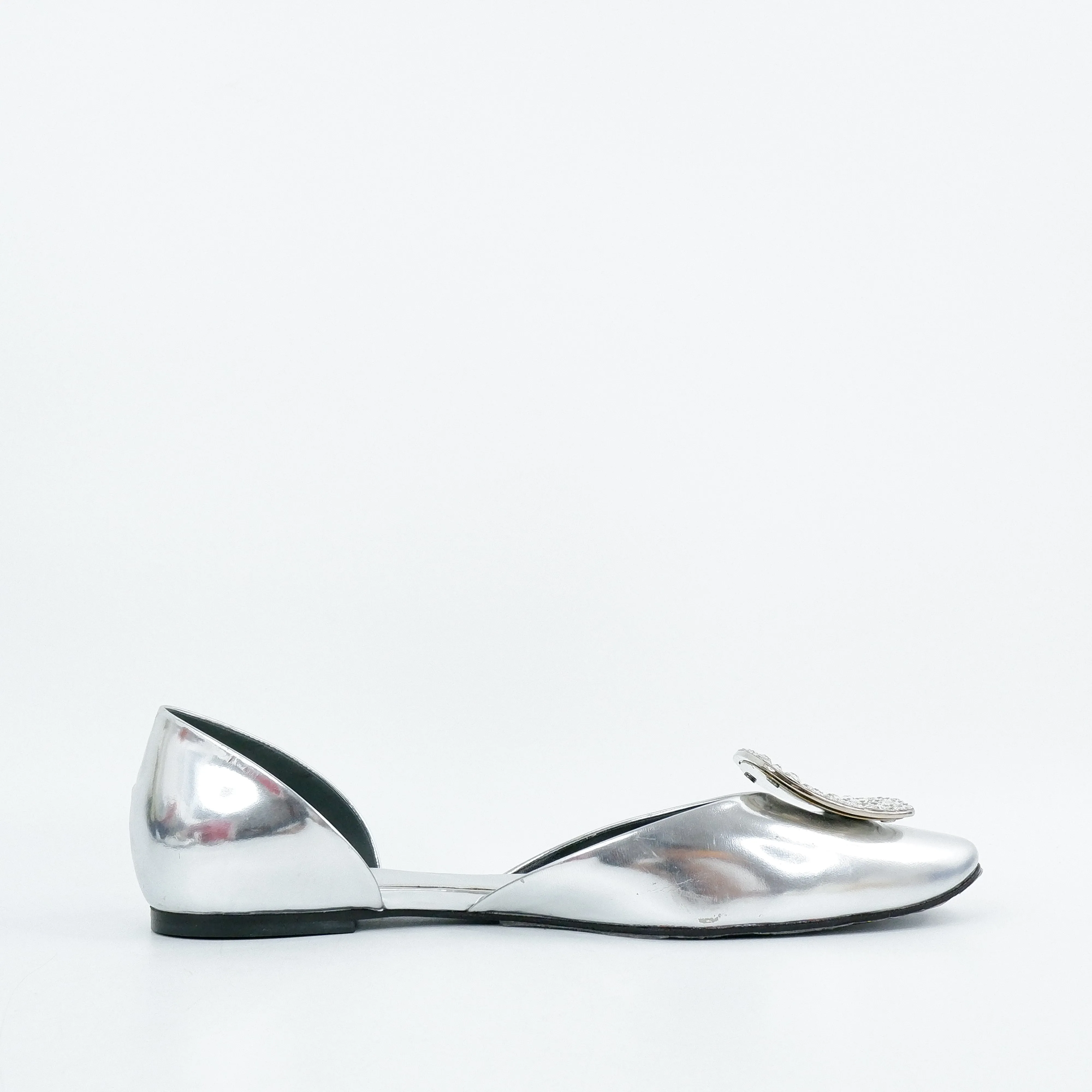 Roger Vivier Flats Silver Crystal 40