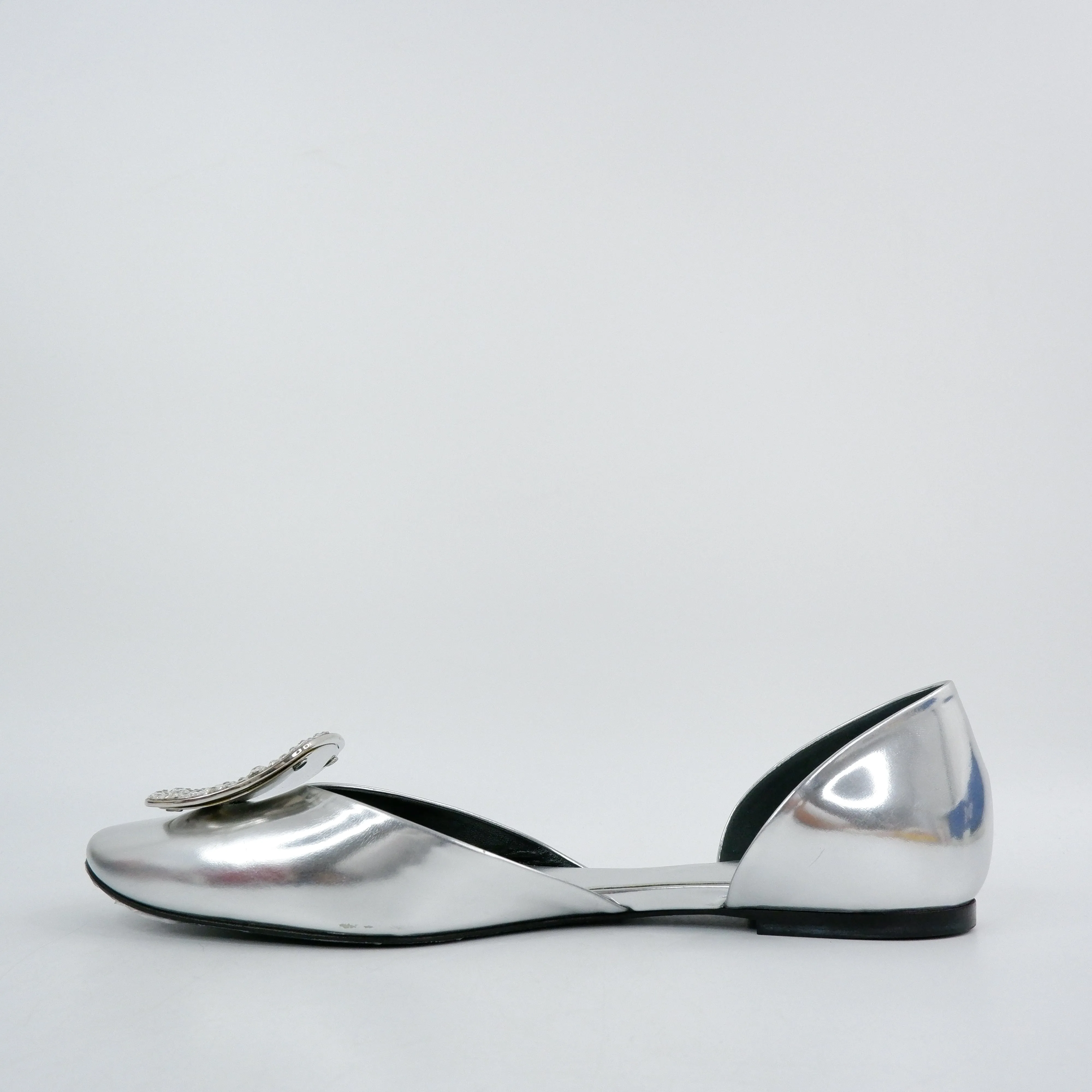 Roger Vivier Flats Silver Crystal 40