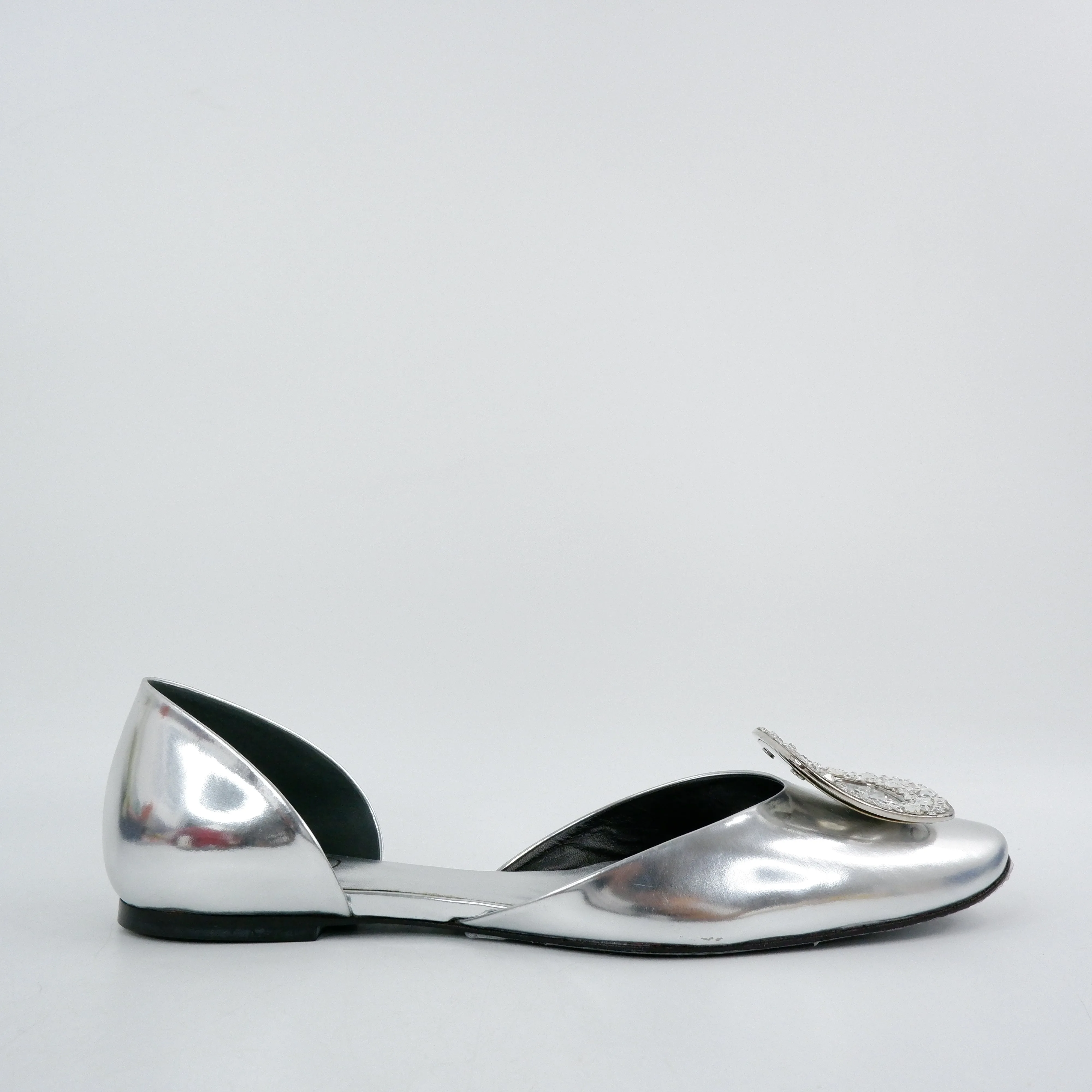 Roger Vivier Flats Silver Crystal 40