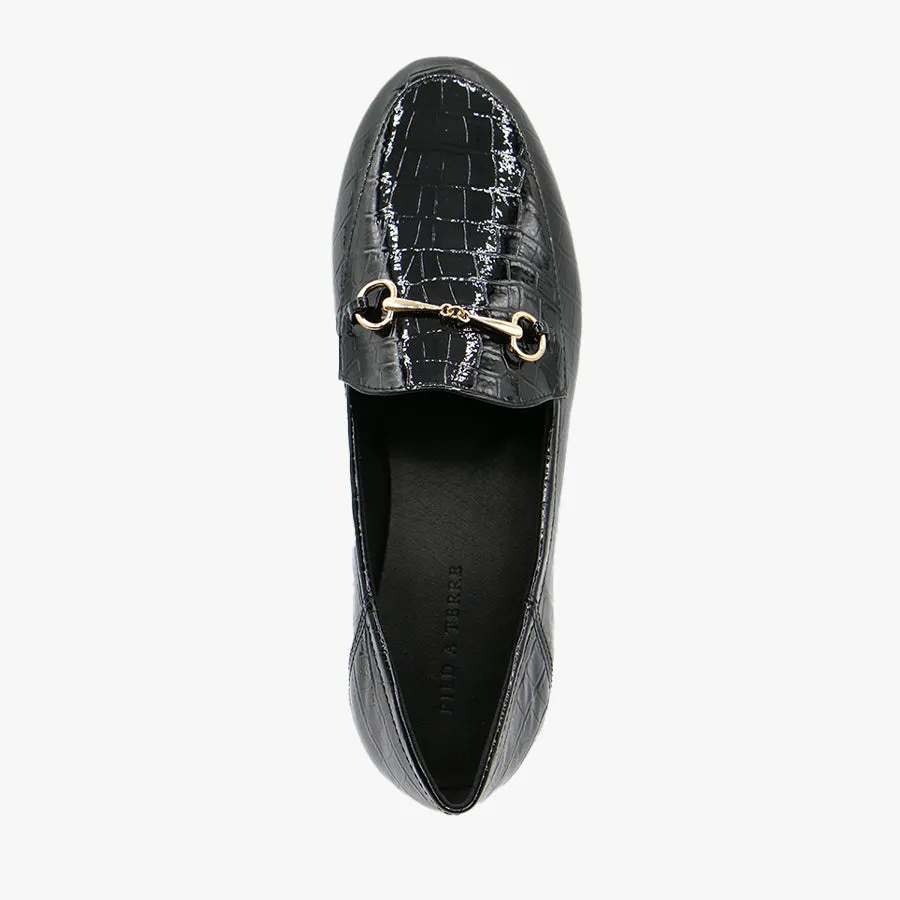 ROWDY BLACK CROC PATENT