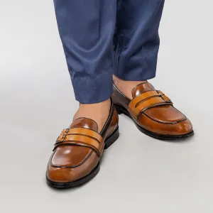 Tan Slip-ons with dual strap