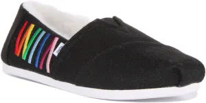 Toms Alpargata Pride In Black Fur Lined