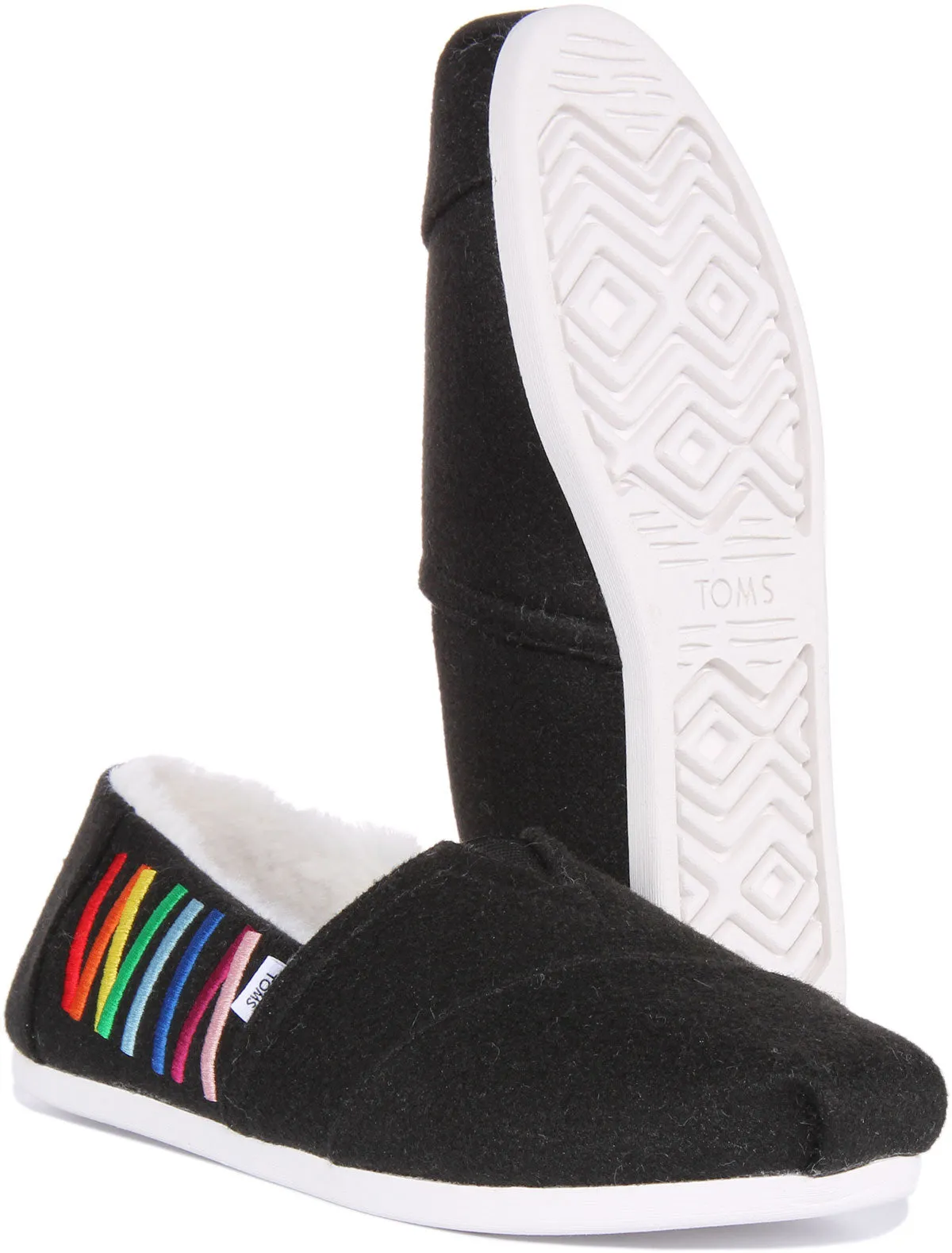 Toms Alpargata Pride In Black Fur Lined