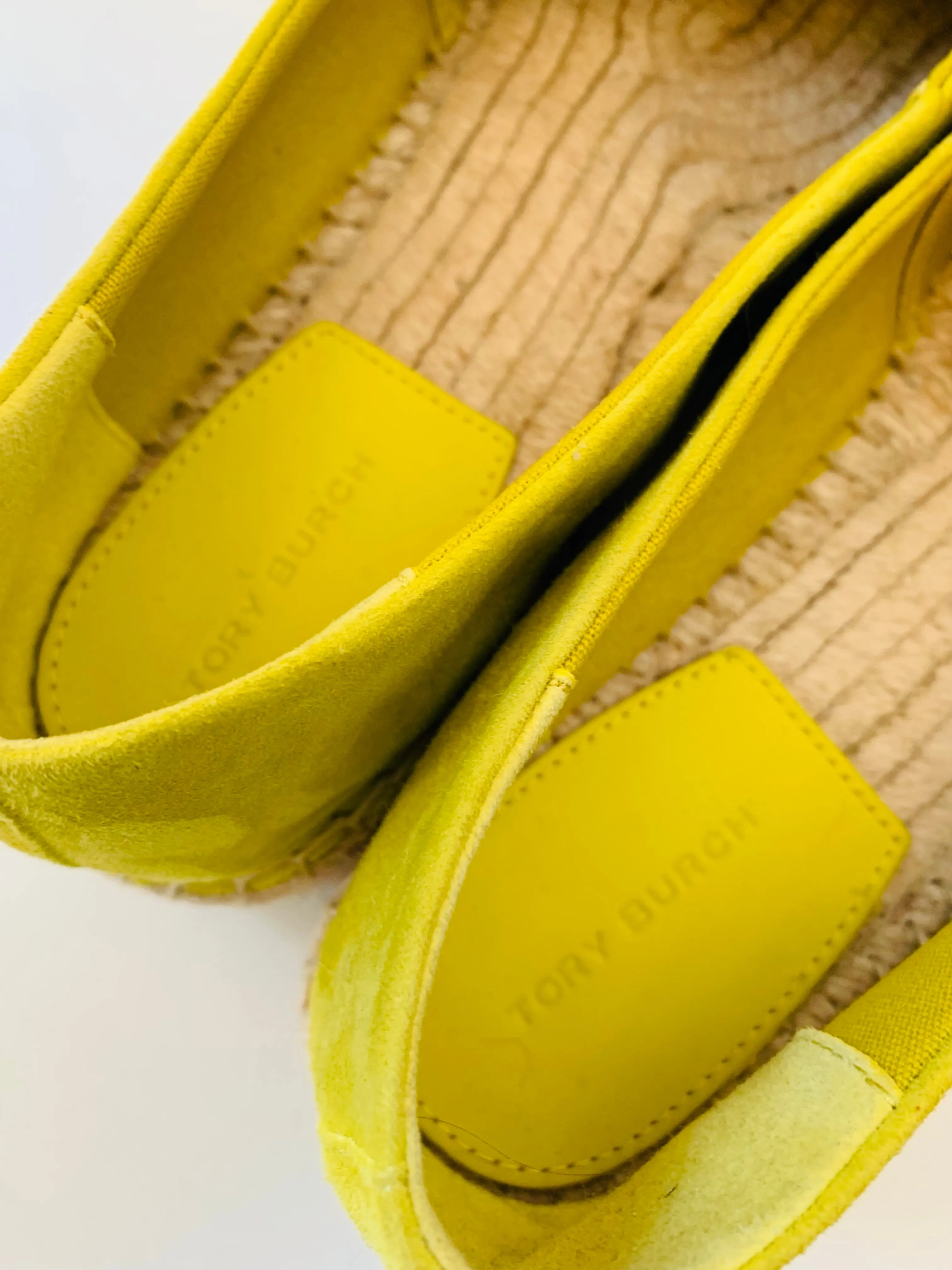 Tory Burch Ines Yellow Suede Espadrille Size 8.5 New