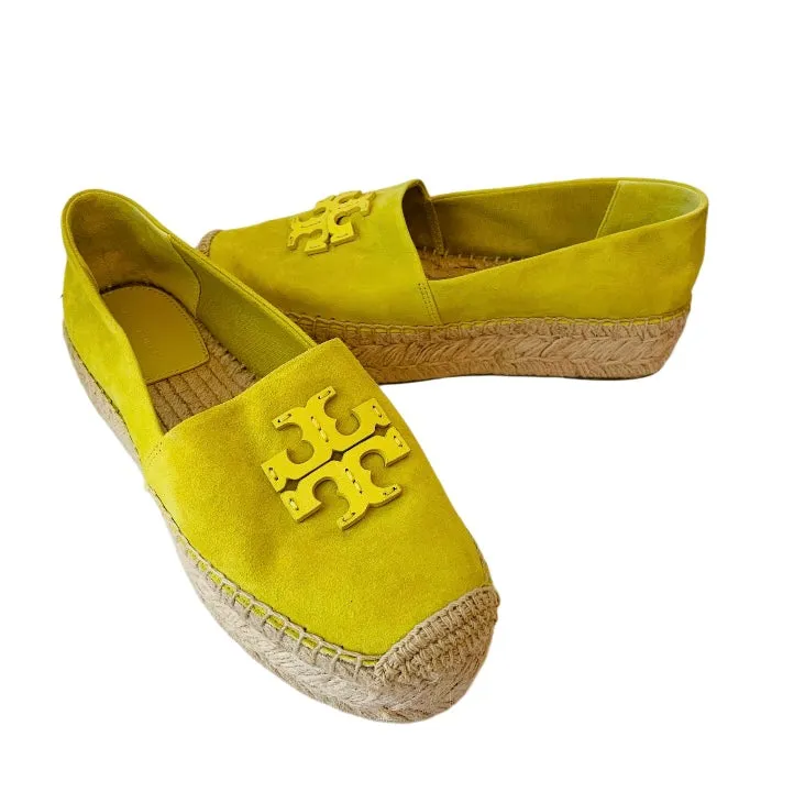 Tory Burch Ines Yellow Suede Espadrille Size 8.5 New