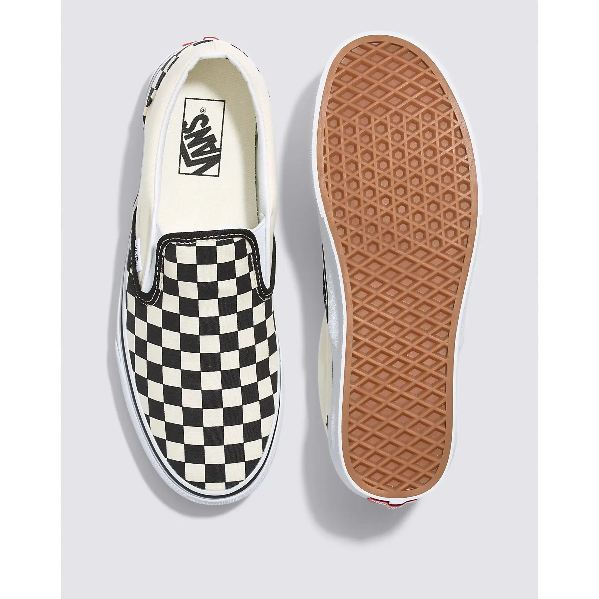 Vans Classic Slip-On Checkerboard Shoe in Black Off White